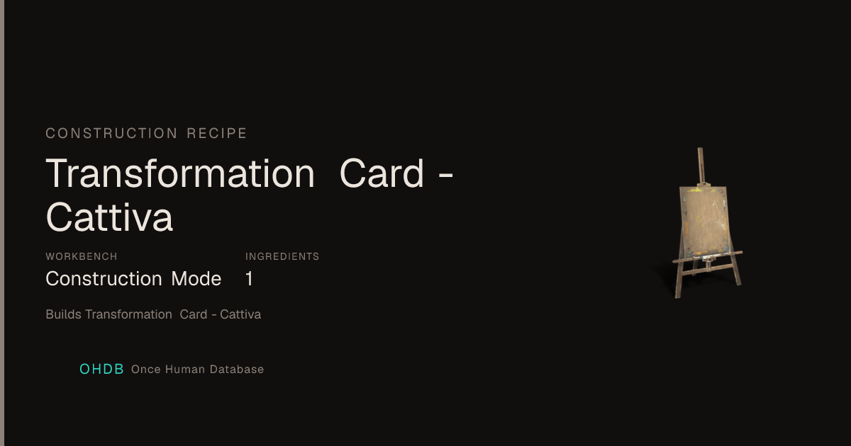 Transformation Card - Cattiva