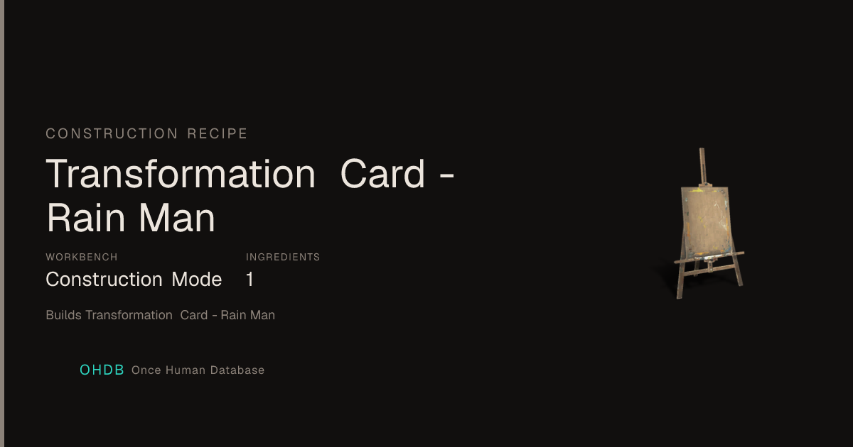 Transformation Card - Rain Man