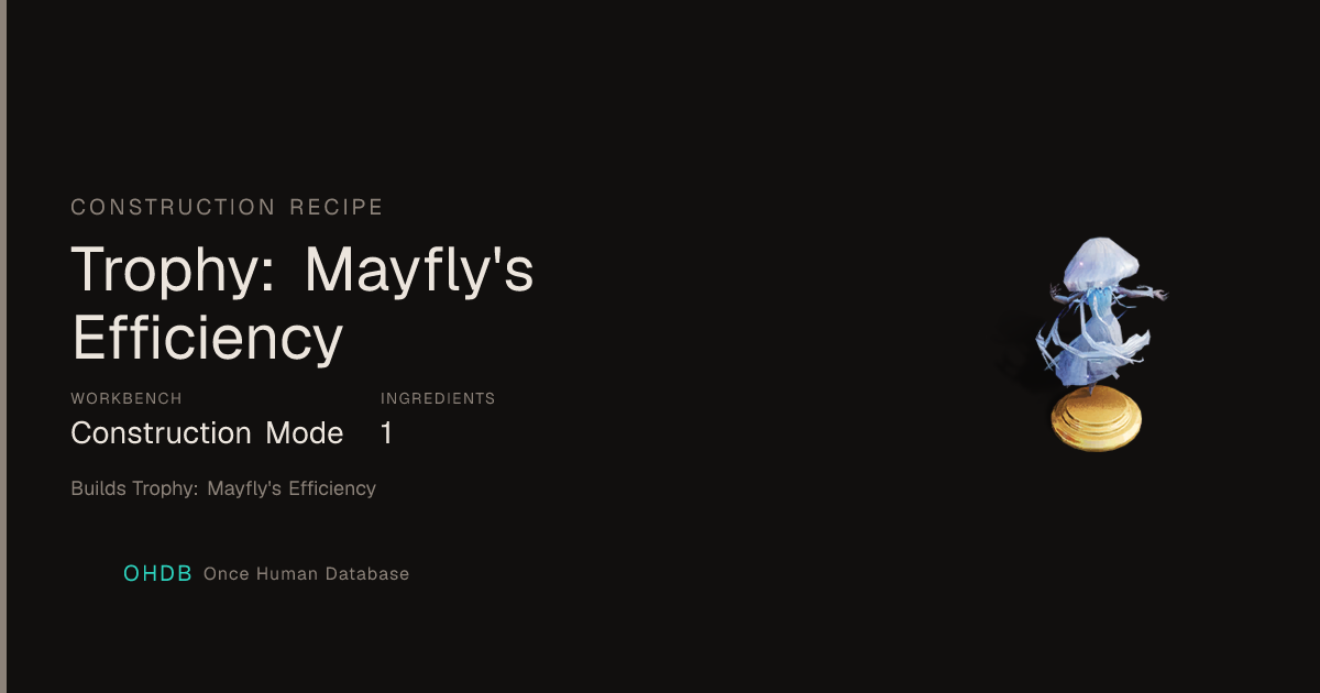 Trophy: Mayfly's Efficiency