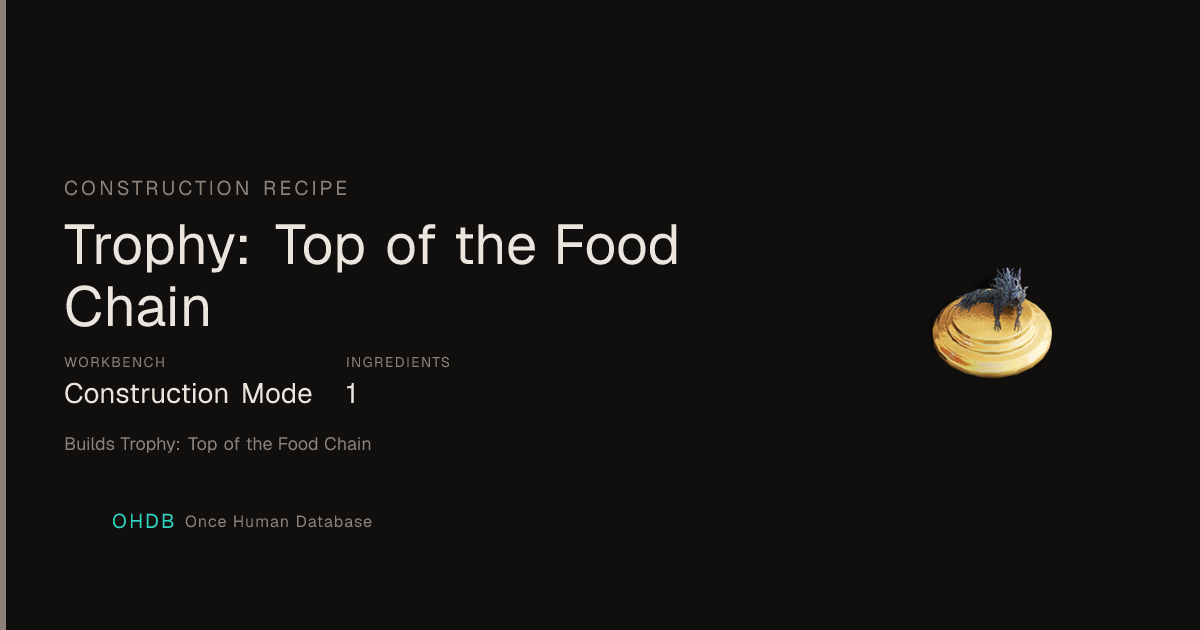 Trophy: Top of the Food Chain