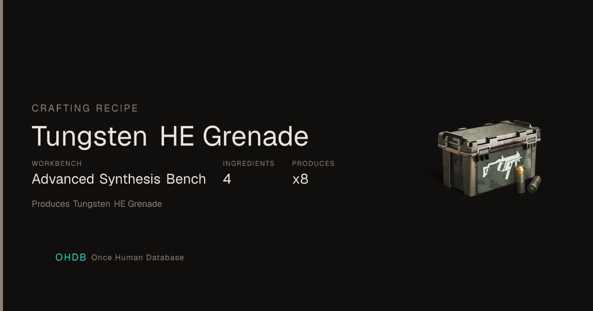 Tungsten HE Grenade