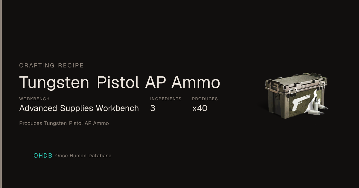 Tungsten Pistol AP Ammo