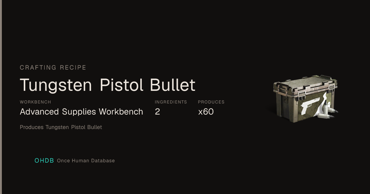 Tungsten Pistol Bullet