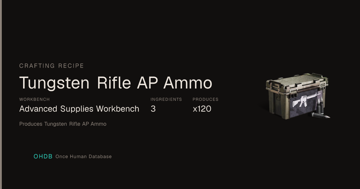Tungsten Rifle AP Ammo