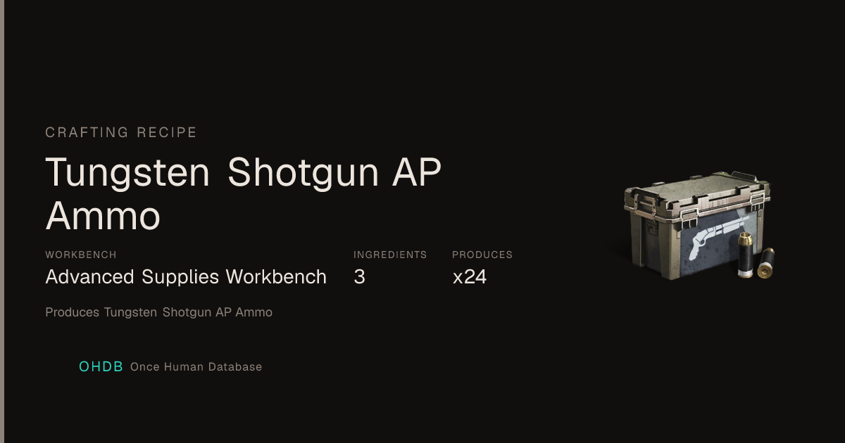 Tungsten Shotgun AP Ammo