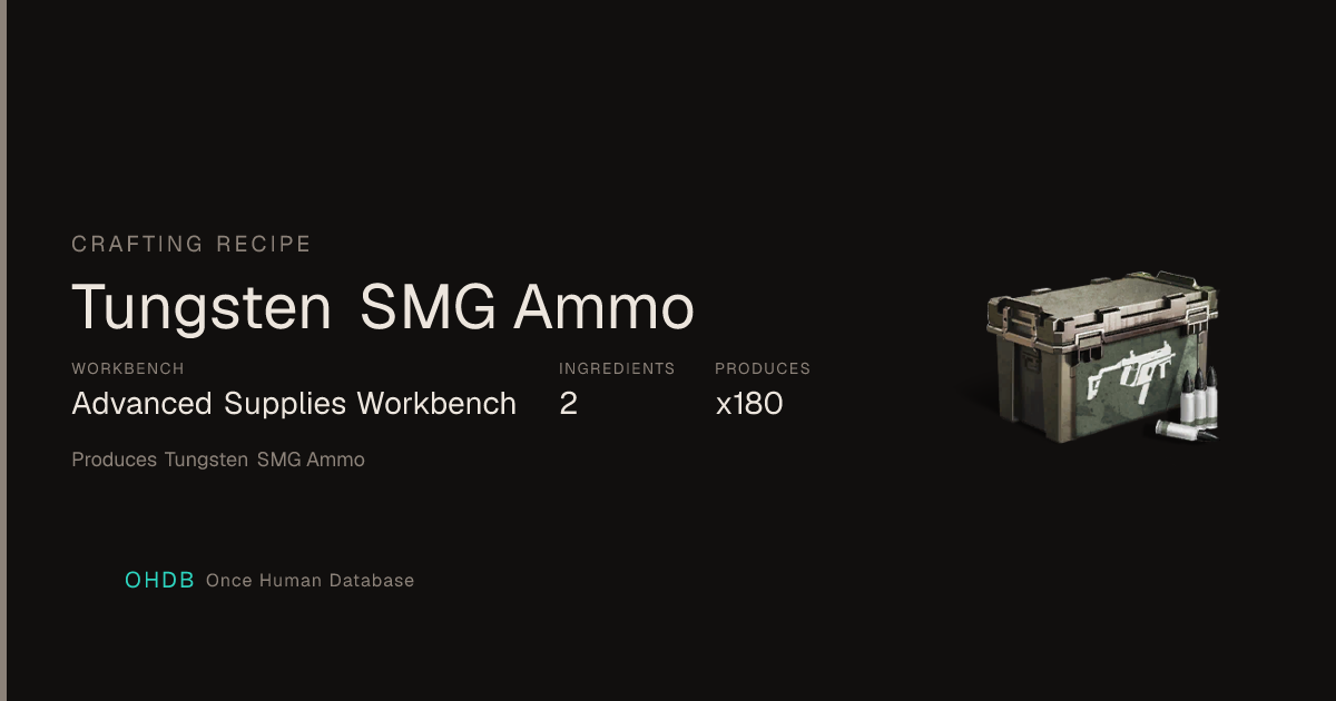 Tungsten SMG Ammo