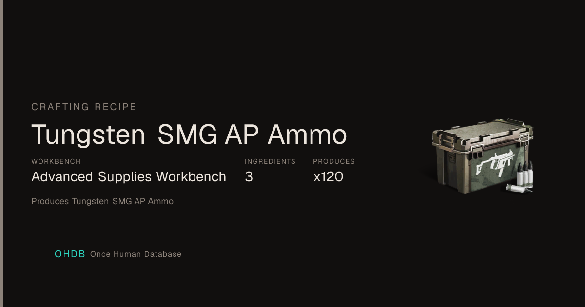 Tungsten SMG AP Ammo
