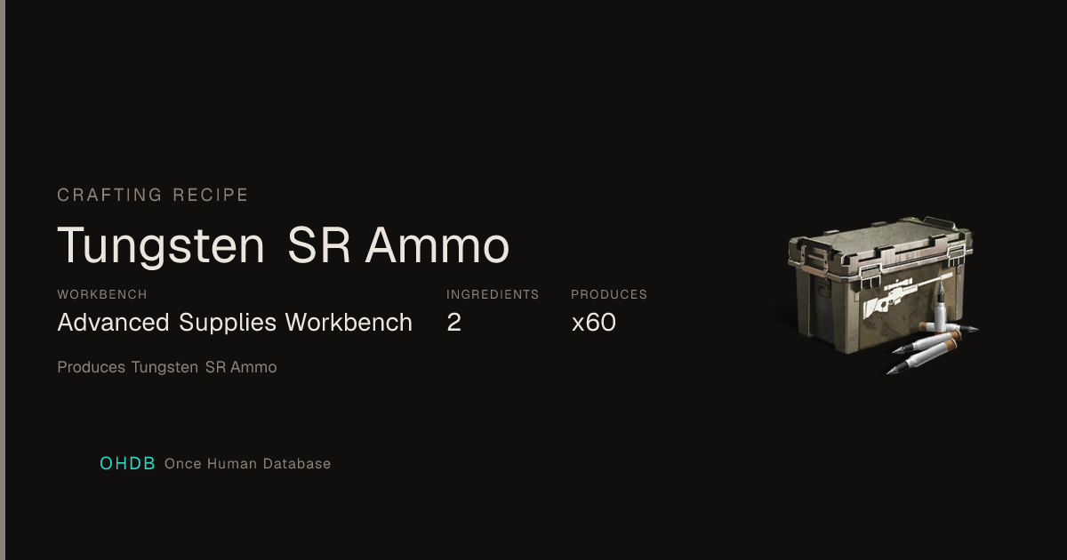 Tungsten SR Ammo