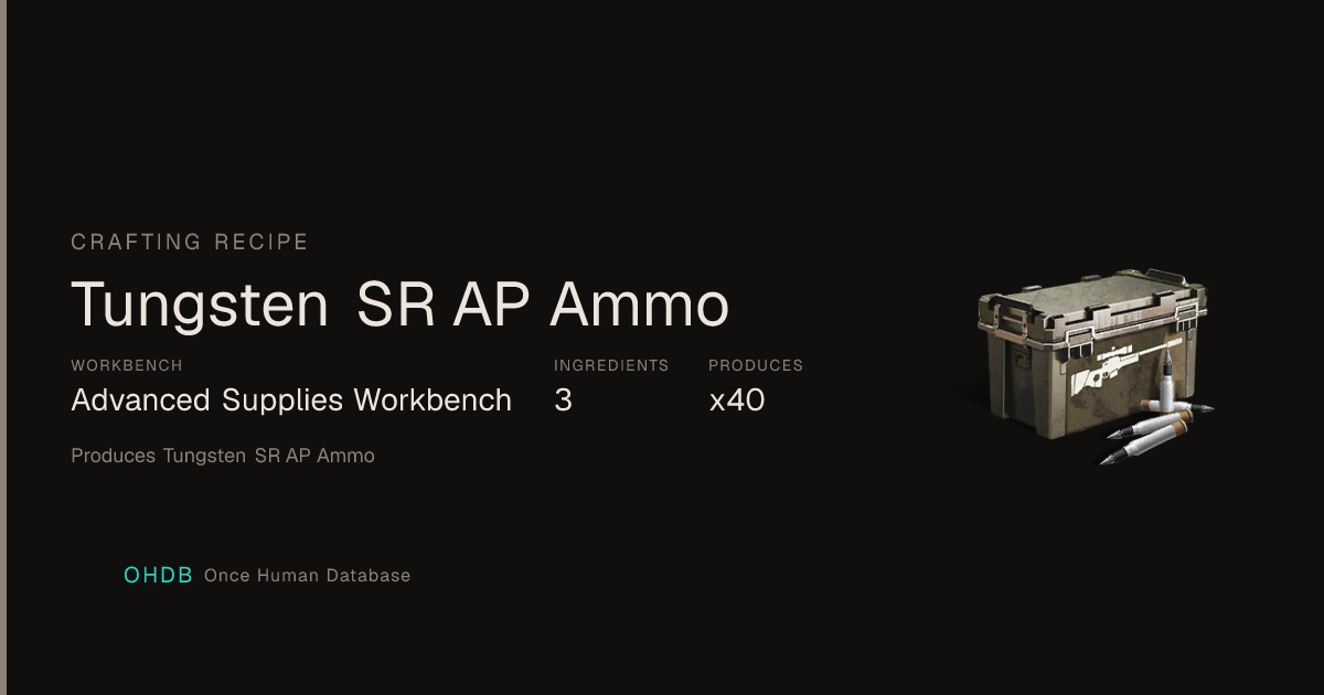 Tungsten SR AP Ammo