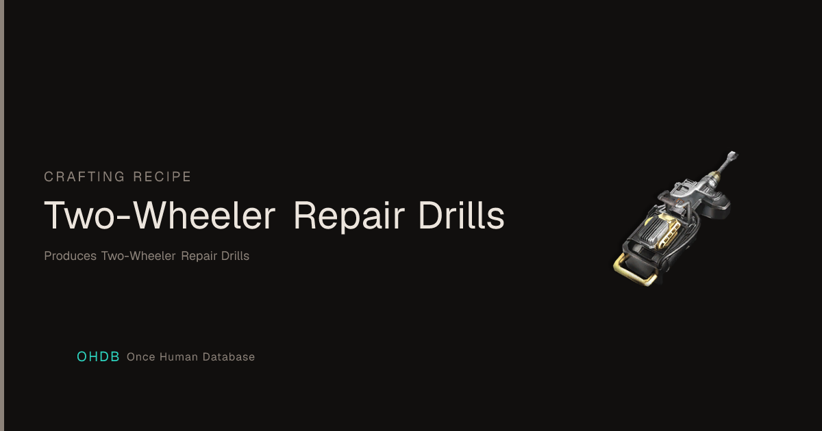 Two-Wheeler Repair Drills