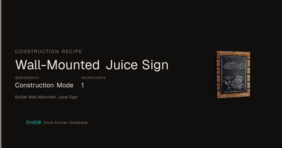 Wall-Mounted Juice Sign