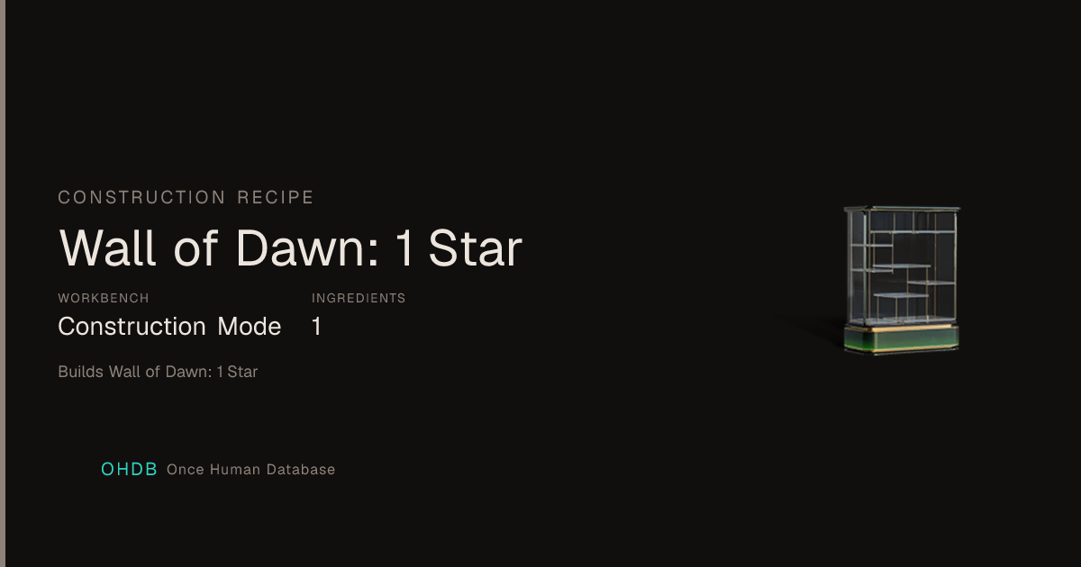 Wall of Dawn: 1 Star