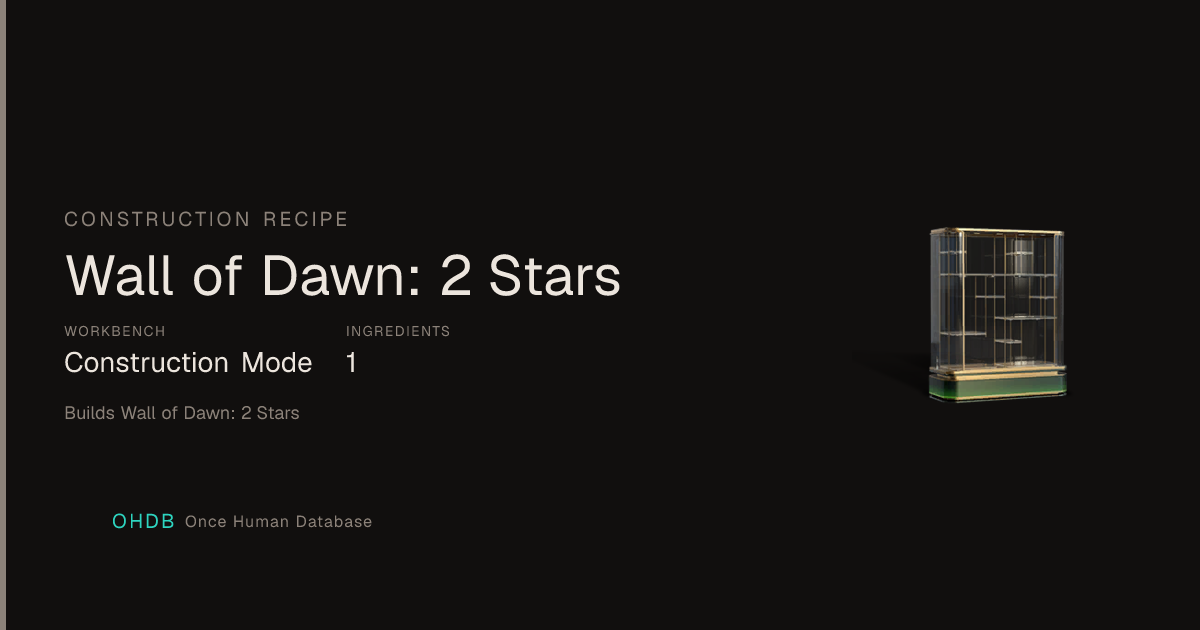 Wall of Dawn: 2 Stars