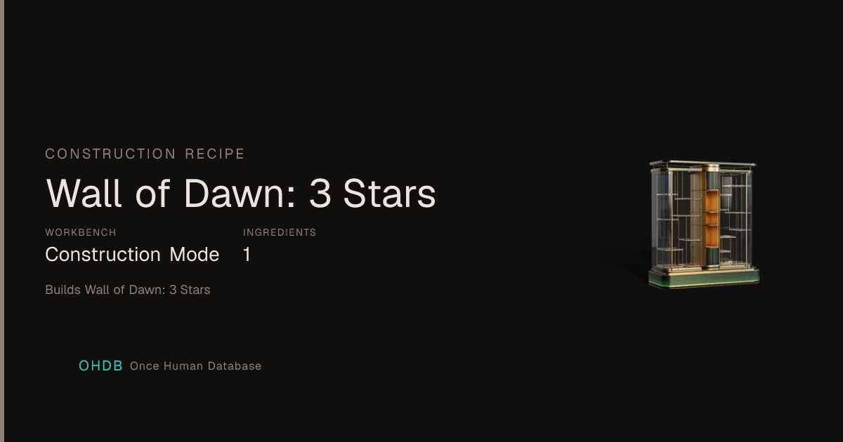 Wall of Dawn: 3 Stars