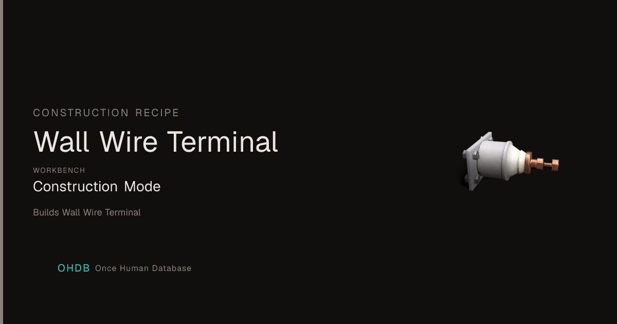 Wall Wire Terminal