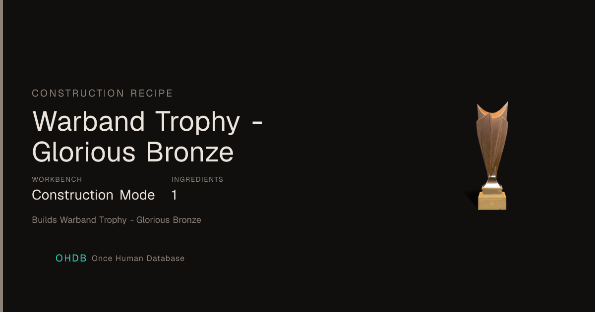 Warband Trophy - Glorious Bronze
