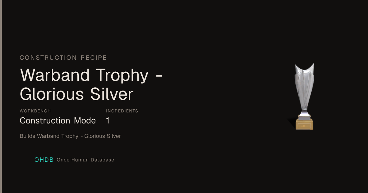 Warband Trophy - Glorious Silver