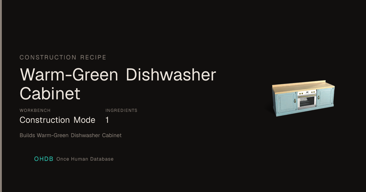 Warm-Green Dishwasher Cabinet