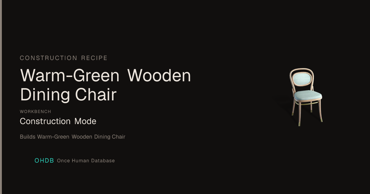 Warm-Green Wooden Dining Chair
