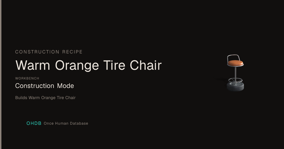 Warm Orange Tire Chair