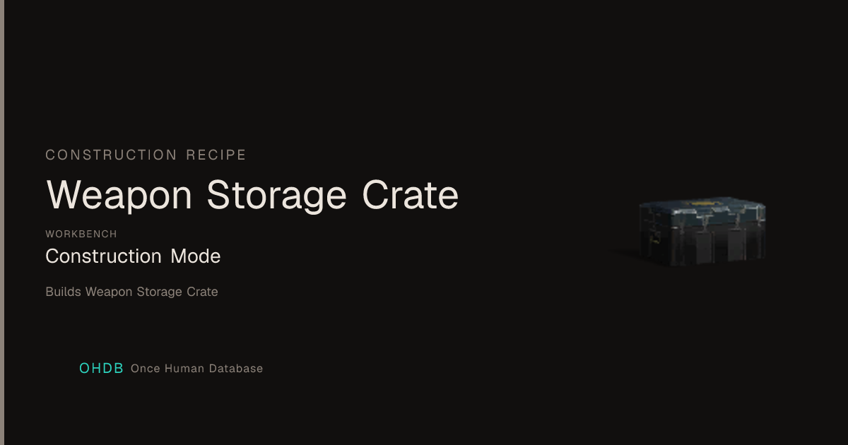 Weapon Storage Crate