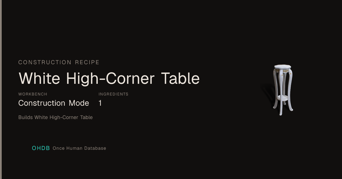 White High-Corner Table